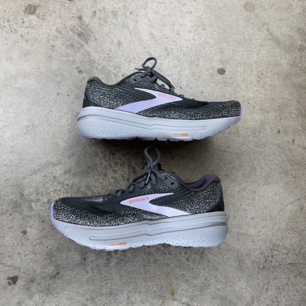 Brooks Ghost Max Women Running Shoes Gray Lavender 1204201D005 Wide D Size 9.5